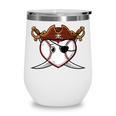 Baseball Heart Pirate Hat Crossed Swords Men Boys Kids Youth Premium Tri-Blend Wine Tumbler