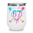 Baseball Ice Cream Drip Number 67 Player 67th Birthday 67 Wine Tumbler