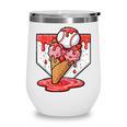 Baseball Ice Cream Drip Baseball Strawberry For Youth Red Wine Tumbler