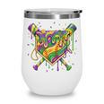 Baseball Mardi Gras Home Plate Ice Cream Drip Carnival Mask Wine Tumbler Baseball Mardi Gras Home Plate Ice Cream Drip Carnival Mask Wine Tumbler