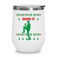 Baseball Player Christmas Pajama Send It Xmas PJs Boys Wine Tumbler