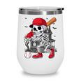 Baseball Skeleton Halloween Playing Wine Tumbler
