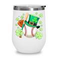 Baseball St Patricks Day Lucky Baseball Player Shamrock Wine Tumbler Baseball St Patricks Day Lucky Baseball Player Shamrock Wine Tumbler