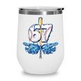 Blue Camo Baseball 67 Six Seven Camo Ice Cream Drip Boy Teen Wine Tumbler