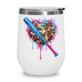 Camo Baseball Heart Drip Valentine Baseball Icecream Boys Wine Tumbler Camo Baseball Heart Drip Valentine Baseball Icecream Boys Wine Tumbler