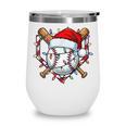 Christmas Baseball Santa Hat For Baseball Players Fans Wine Tumbler Christmas Baseball Santa Hat For Baseball Players Fans Wine Tumbler