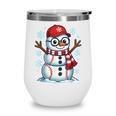 Christmas Baseball Snowman Xmas Pajamas Women Men Boys Wine Tumbler