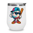Cool Baseball Drip For Boys Ice Cream Drip Baseball Kids Wine Tumbler