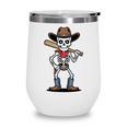 Cowboy Skeleton Baseball Halloween Graphic Wine Tumbler
