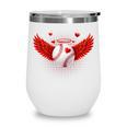 Cute Baseball &Cupid Wings Happy Valentines Boys Men Wine Tumbler