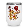 Dabbing Cool Cat Baseball 5th Birthday Wine Tumbler Dabbing Cool Cat Baseball 5th Birthday Wine Tumbler
