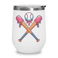 Dripping Pink Baseball Crossed Bats Summer Wine Tumbler