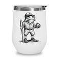 Frog Basketbal Men Women Grumpy Frog Playing Baseball Wine Tumbler