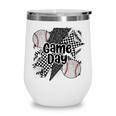 Game Day Baseball Retro Checkered Baseball Wine Tumbler