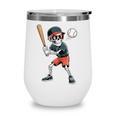 Halloween Skeleton Playing Baseball 67 Six Seven Meme Wine Tumbler