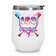 Happy 100 Days Of School Baseball Drip Theme Party 100th Day Wine Tumbler Happy 100 Days Of School Baseball Drip Theme Party 100th Day Wine Tumbler