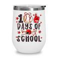 Happy 100 Days Of School Baseball Girls Coquette Bow Teacher Wine Tumbler Happy 100 Days Of School Baseball Girls Coquette Bow Teacher Wine Tumbler