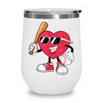 Heart Play Baseball Valentine's Day Teens Boys Girls Kids Wine Tumbler Heart Play Baseball Valentine's Day Teens Boys Girls Kids Wine Tumbler