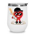 Heart Playing Baseball Valentine Baseball Wine Tumbler Heart Playing Baseball Valentine Baseball Wine Tumbler