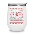 Ho Ho Homerun Baseball Ugly Christmas Sweater Party Hitter Wine Tumbler Ho Ho Homerun Baseball Ugly Christmas Sweater Party Hitter Wine Tumbler