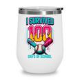 HUGvyn I Survived 100 Days Baseball Teacher Ice Cream Drip Wine Tumbler HUGvyn I Survived 100 Days Baseball Teacher Ice Cream Drip Wine Tumbler