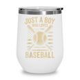 Just a Boy Who Loves Baseball Wine Tumbler