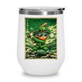 Leprechaun Playing Baseball Japanese Art St Patricks Day Wine Tumbler
