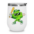 Lucky Shamrock Playing Baseball St Patrick's Kids Boys Wine Tumbler Lucky Shamrock Playing Baseball St Patrick's Kids Boys Wine Tumbler