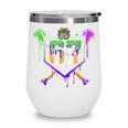 Mardi Gras Baseball Carnival Party Ice Cream Drip Boys Wine Tumbler Mardi Gras Baseball Carnival Party Ice Cream Drip Boys Wine Tumbler