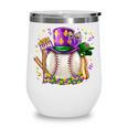 Mardi Gras Baseball Jester Hat Fleur De Lis Boys Girls Kids Wine Tumbler