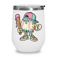 Melted Ice-Cream Baseball Mascot Pastel Pop Wine Tumbler