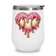Melting Baseball Drip Heart Softball Player Lover Ice Cream Wine Tumbler Melting Baseball Drip Heart Softball Player Lover Ice Cream Wine Tumbler