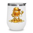 Melting Baseball Mascot Slugger Bat Cap Cartoon Wine Tumbler Melting Baseball Mascot Slugger Bat Cap Cartoon Wine Tumbler