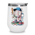Melting Slime Sprinkle Baseball Mascot With Bat Wine Tumbler Melting Slime Sprinkle Baseball Mascot With Bat Wine Tumbler