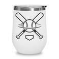 Minimalist Baseball Clean Sports Graphic Tee For Fan Players Wine Tumbler