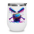 Neon Dripping Baseball And Bats Colorful Sports Art Wine Tumbler