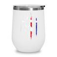 Patriotic Baseball Catcher American Flag Sports Tee Wine Tumbler