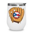 Puerto Rican Flag Baseball Player Boricua Pride Beisbol PR Wine Tumbler