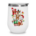 Santa Baseball Football Soccer Pajamas Ho Ho Christmas Xmas Wine Tumbler Santa Baseball Football Soccer Pajamas Ho Ho Christmas Xmas Wine Tumbler