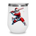 Santa Playing Baseball Men Boys Christmas Baseball Player Wine Tumbler Santa Playing Baseball Men Boys Christmas Baseball Player Wine Tumbler