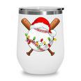 Santa Sports For Men Boys Christmas Baseball Player Wine Tumbler Santa Sports For Men Boys Christmas Baseball Player Wine Tumbler