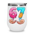 Six Seven 6-7 Baseball Ice Cream Drip 67 Meme Hands Wine Tumbler