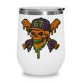 Six Seven 6 7 Baseball Skull Drip Halloween Horror Sports Wine Tumbler