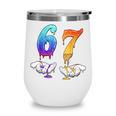 Six Seven Ice Cream Drip Cool Meme 67 Number Baseball Wine Tumbler