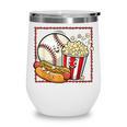 Smiling Baseball Popcorn And Hot-Dog Cartoon Apparel Wine Tumbler Smiling Baseball Popcorn And Hot-Dog Cartoon Apparel Wine Tumbler