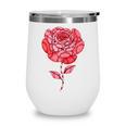Sporty Rose Graphic With Baseball And Rugby Ball Petals Wine Tumbler