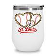 St Louis Leopard Heart Baseball Batter Boys Fan Wine Tumbler
