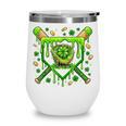 St Patricks Day Baseball Ice Cream Shamrock Baseball Player Wine Tumbler