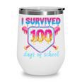 I Survived 100 Days Of School Baseball 100th Day Kids Girls Wine Tumbler I Survived 100 Days Of School Baseball 100th Day Kids Girls Wine Tumbler