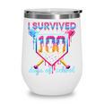 I Survived 100 Days Of School Baseball Boys Students Wine Tumbler I Survived 100 Days Of School Baseball Boys Students Wine Tumbler